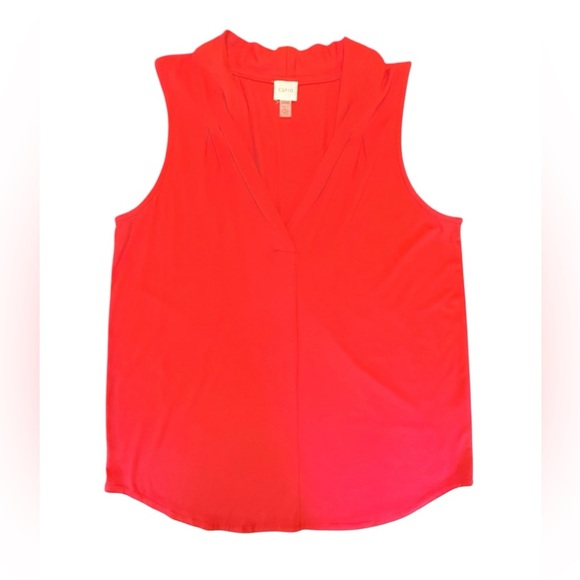 NWOT Cupid Red Sleeveless Blouse with V-Neckline Size XL - Picture 1 of 7